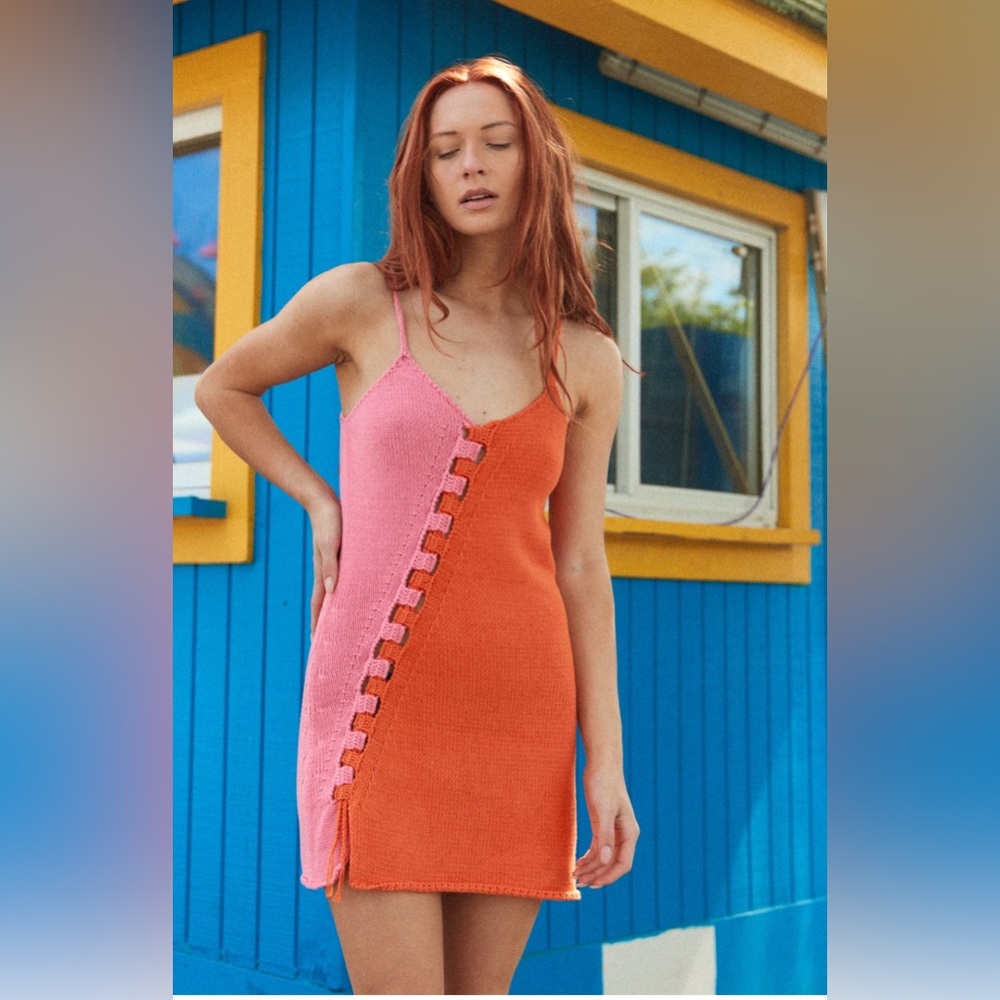 NWOT - Tach Pink and Orange Knit Dress